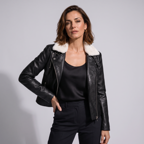 Women's Genuine Leather Jacket - Larkspur