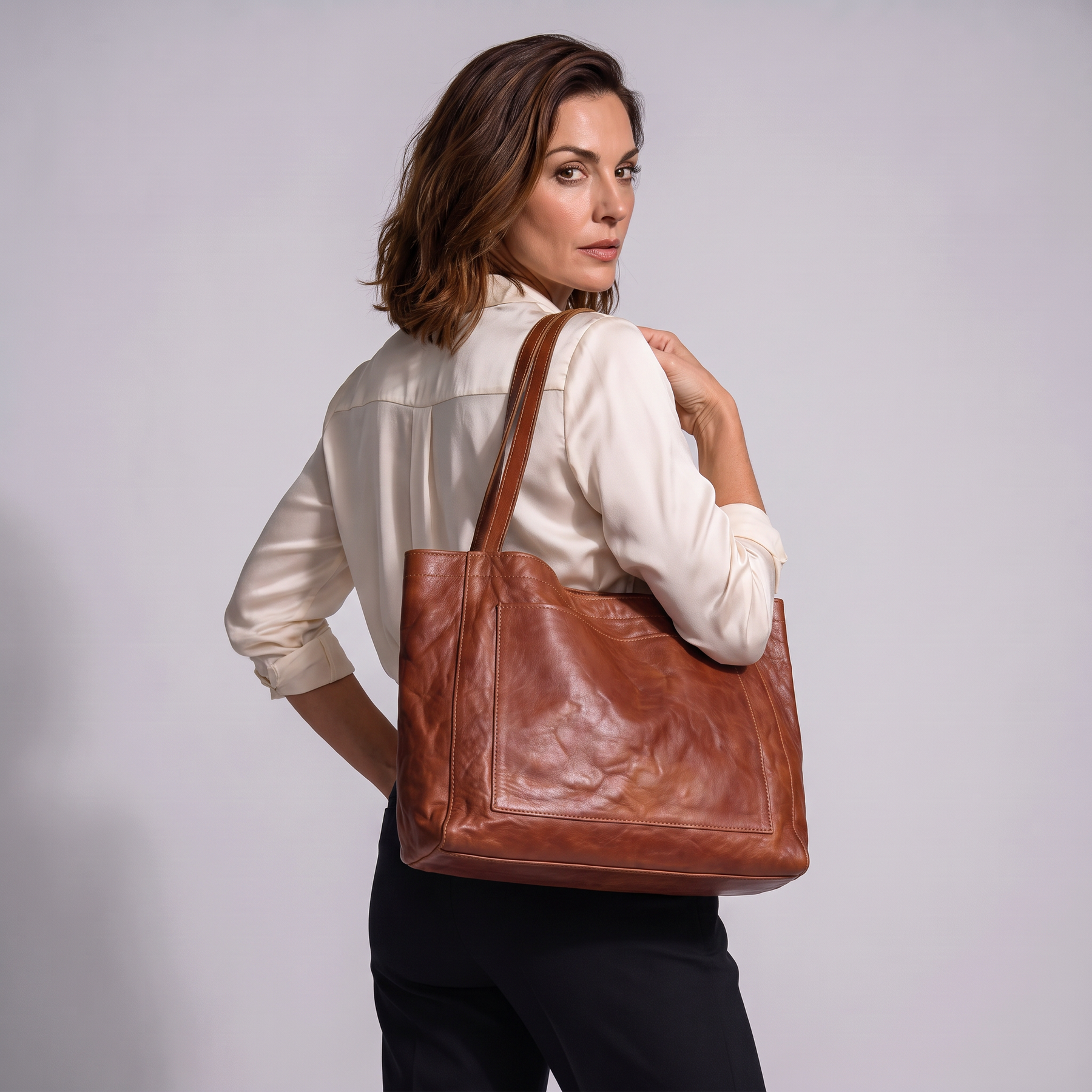 Women's Genuine Leather Tote Bag - Wolff