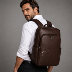 Men's Real Leather Backpack - Survival